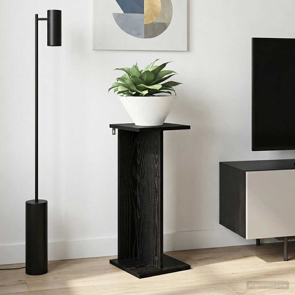 Supporto per piante Rovere Nero 25 x 25,5 x 60,5 cm