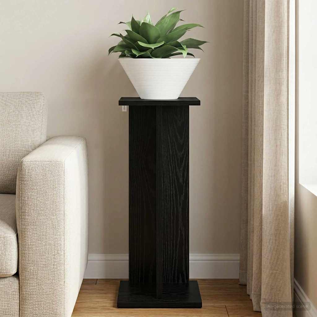 Supporto per piante Rovere Nero 25 x 25,5 x 60,5 cm