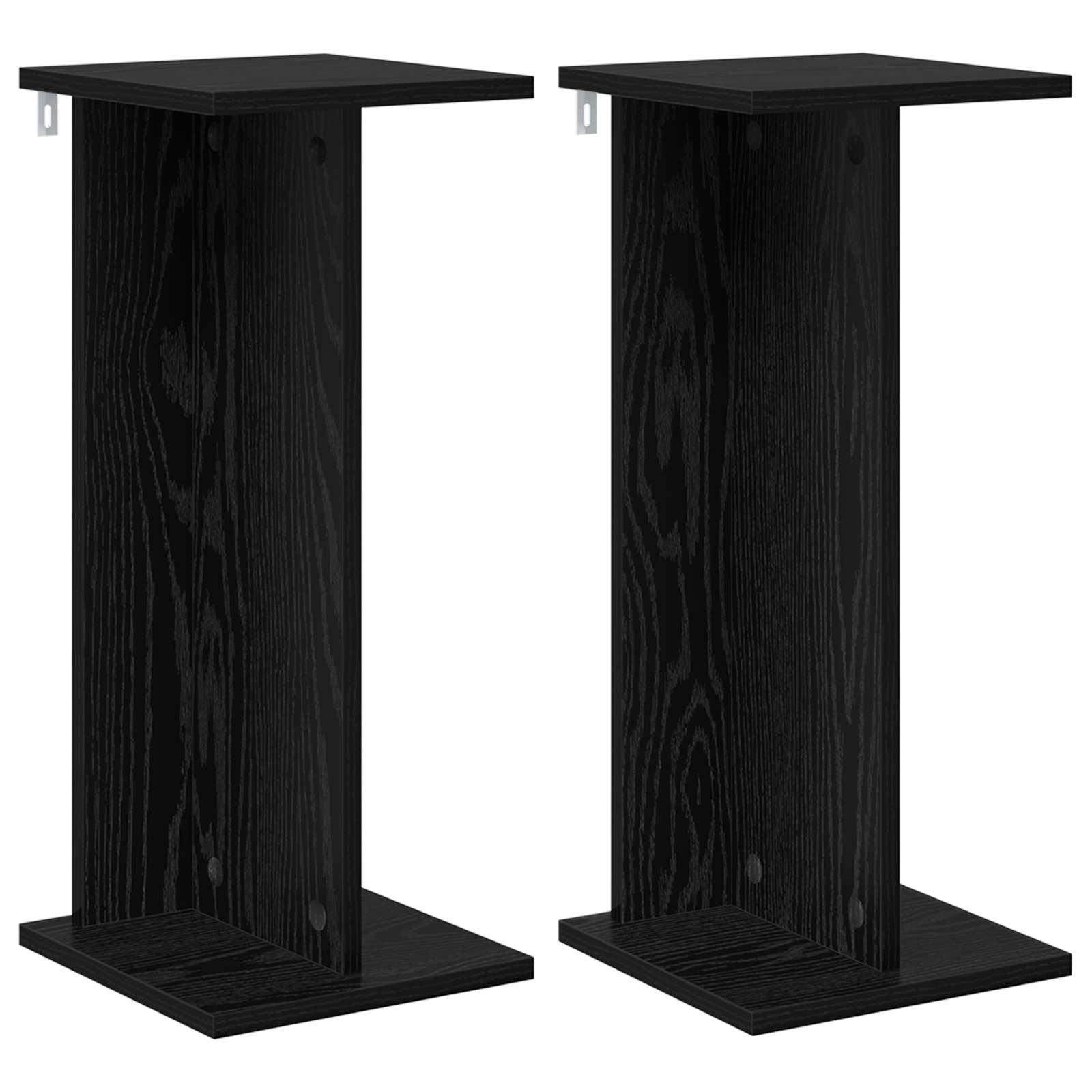 Supporto per piante 2 pz Rovere Nero 25 x 25,5 x 60,5 cm