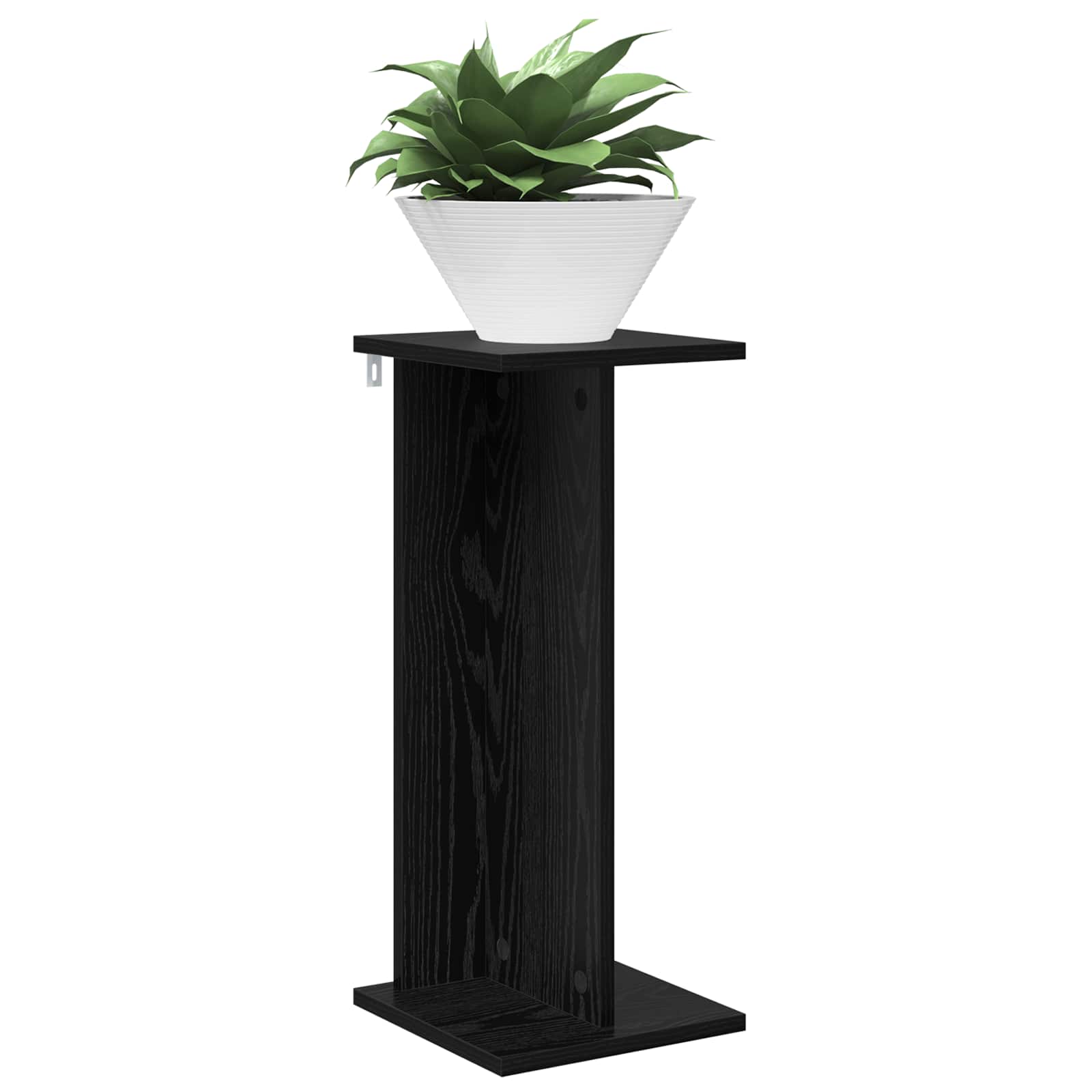 Supporto per piante 2 pz Rovere Nero 25 x 25,5 x 60,5 cm