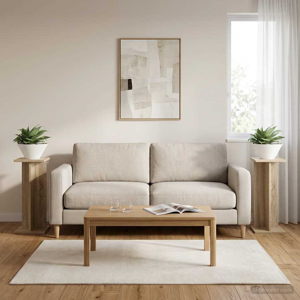 Supporto per piante 2 pz Rovere Sonoma 25 x 25,5 x 60,5 cm