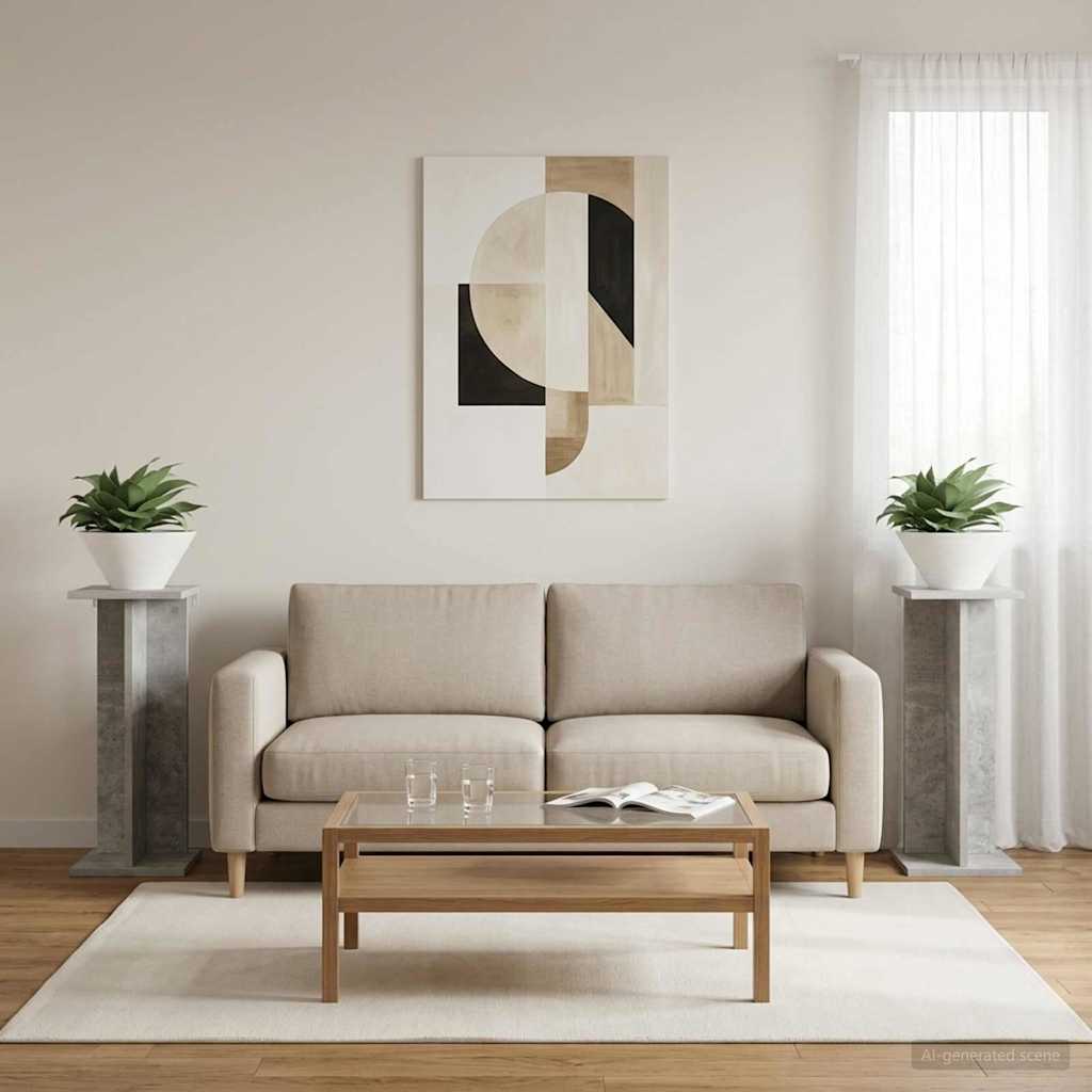 Supporto per piante 2 pz Grigio Cemento 25 x 25,5 x 60,5 cm