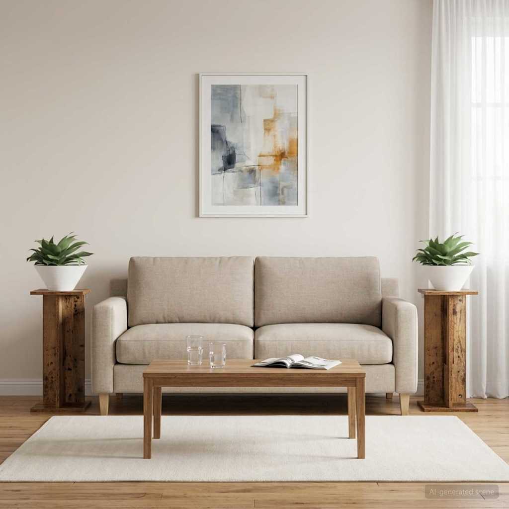 Supporto per piante 2 pz Legno antico 25 x 25,5 x 60,5 cm