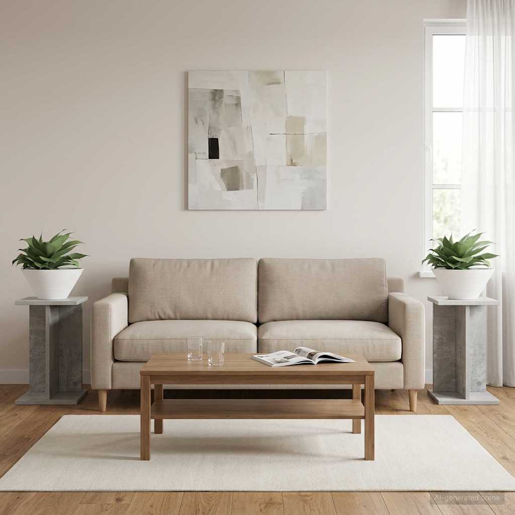 Supporto per piante 2 pz Grigio Cemento 25 x 25,5 x 40,5 cm