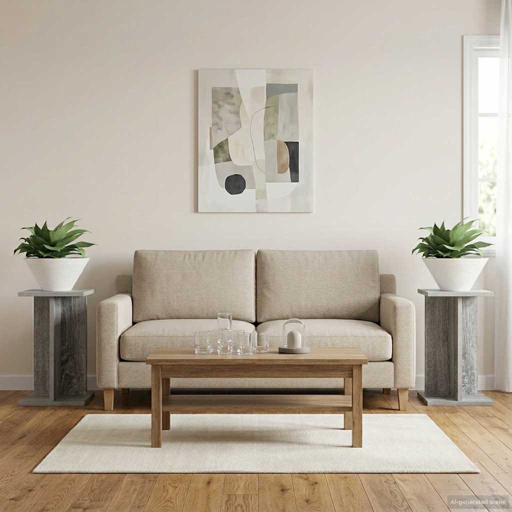 Supporto per piante 2 pz Sonoma grigio 25 x 25,5 x 40,5 cm