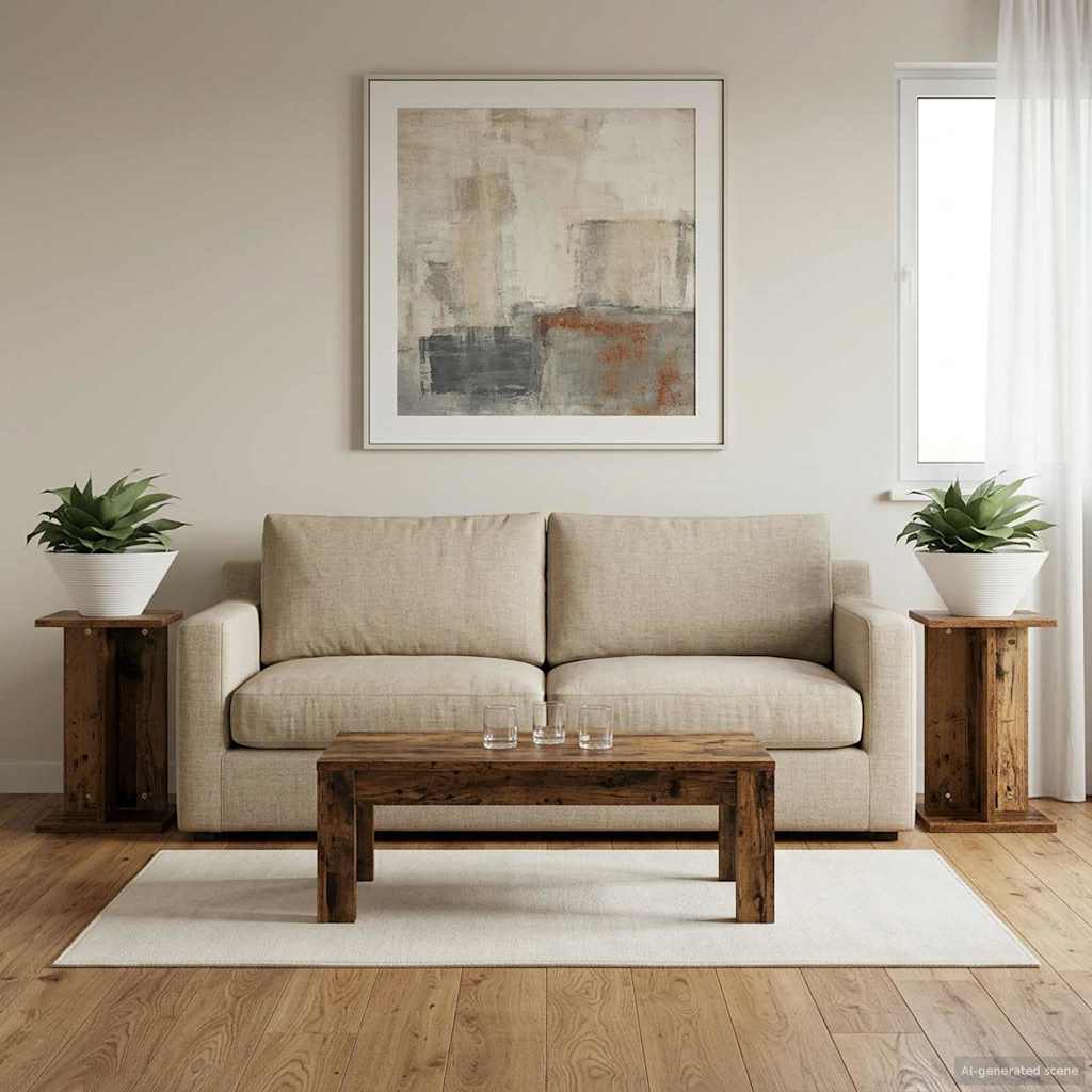 Supporto per piante 2 pz Legno antico 25 x 25,5 x 40,5 cm