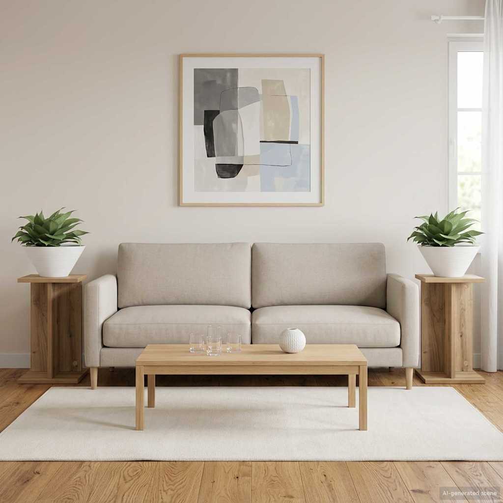 Supporto per piante 2 pz Rovere Artigianale 25 x 25,5 x 40,5 cm