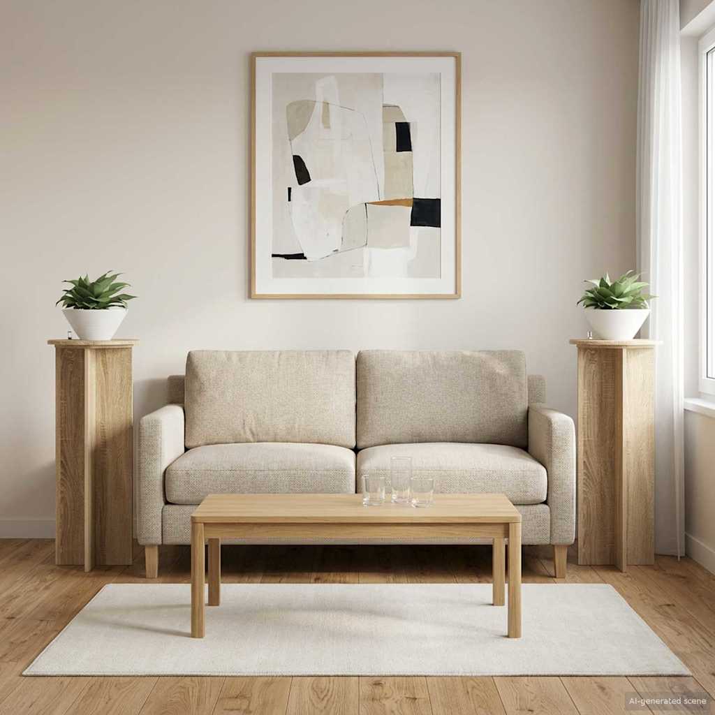 Supporto per piante 2 pz Rovere Sonoma Ø40 x 100 cm