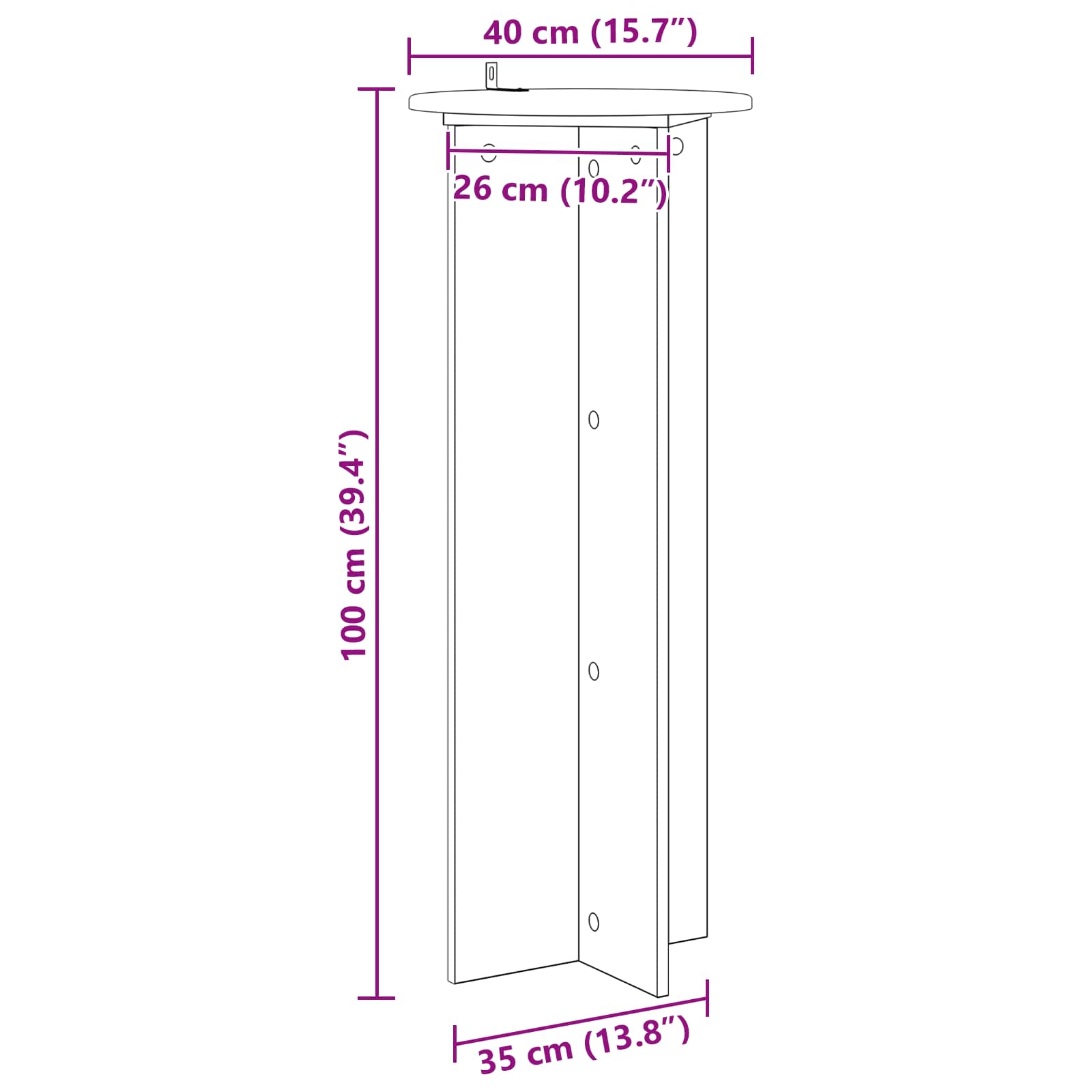 Supporto per piante 2 pz Grigio Cemento Ø40 x 100 cm