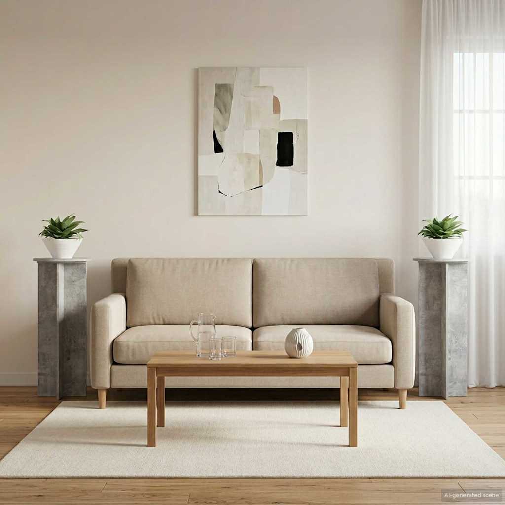 Supporto per piante 2 pz Grigio Cemento Ø40 x 100 cm