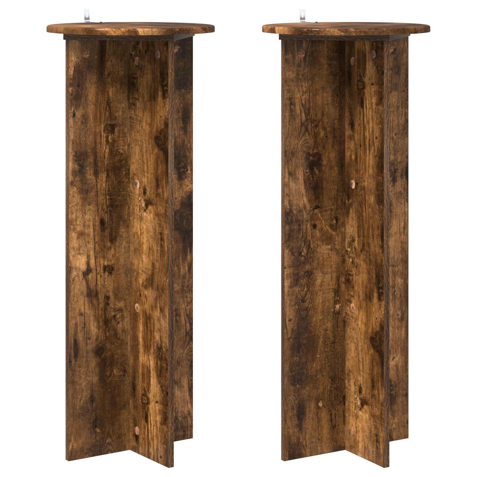 Supporto per piante 2 pz Rovere Fumo Ø40 x 100 cm