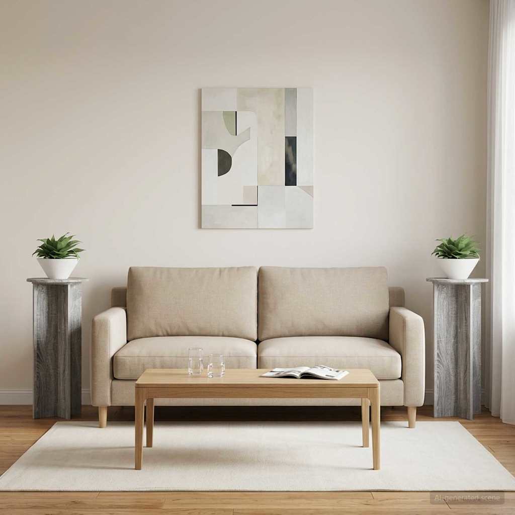 Supporto per piante 2 pz Grigio Sonoma Ø40 x 100 cm