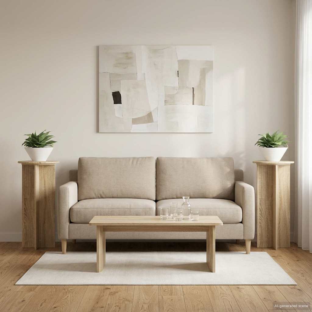 Supporto per piante 2 pz Rovere Sonoma 40 x 40 x 80 cm