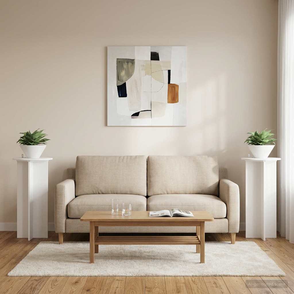 Supporto per piante 2 pz Bianco Lucido 40 x 40 x 80 cm