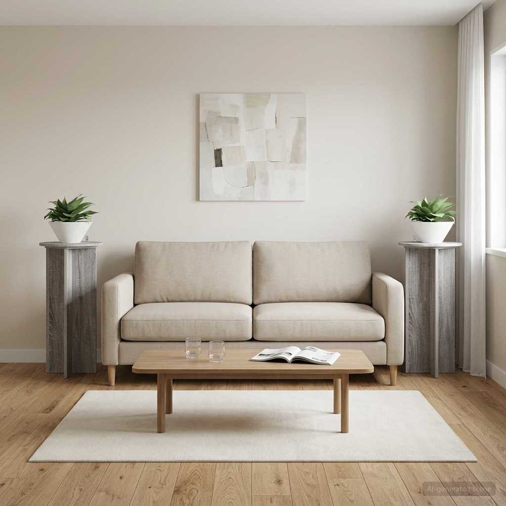 Supporto per piante 2 pz Grigio Sonoma 40 x 40 x 80 cm