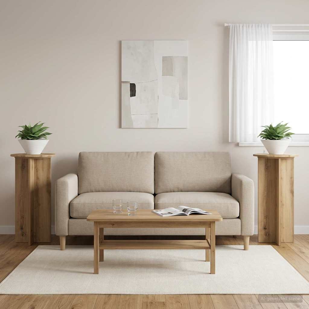 Supporto per piante 2 pz Rovere Artigianale 40 x 40 x 80 cm
