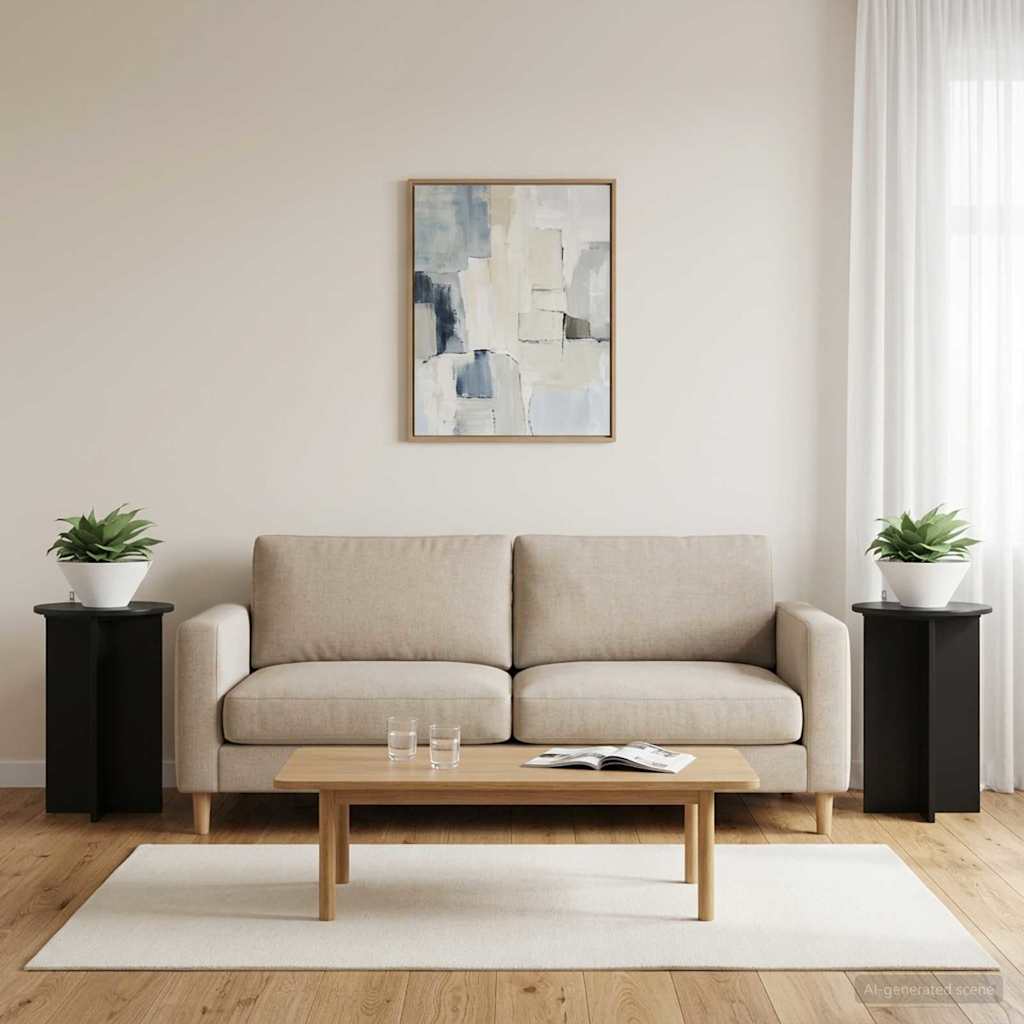 Supporto per piante 2 pz Nero Ø40 x 60 cm Legno ingegnerizzato