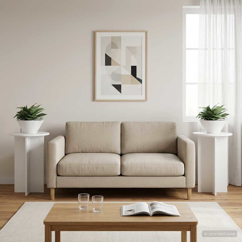 Supporto per piante 2 pz Bianco Lucido Ø40 x 60 cm