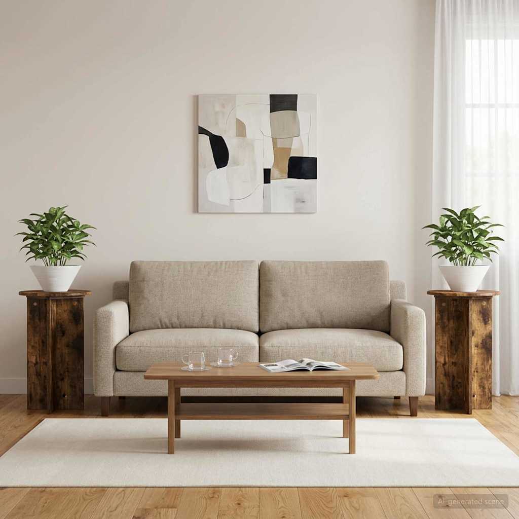 Supporto per piante 2 pz Rovere Fumo Ø40 x 60 cm
