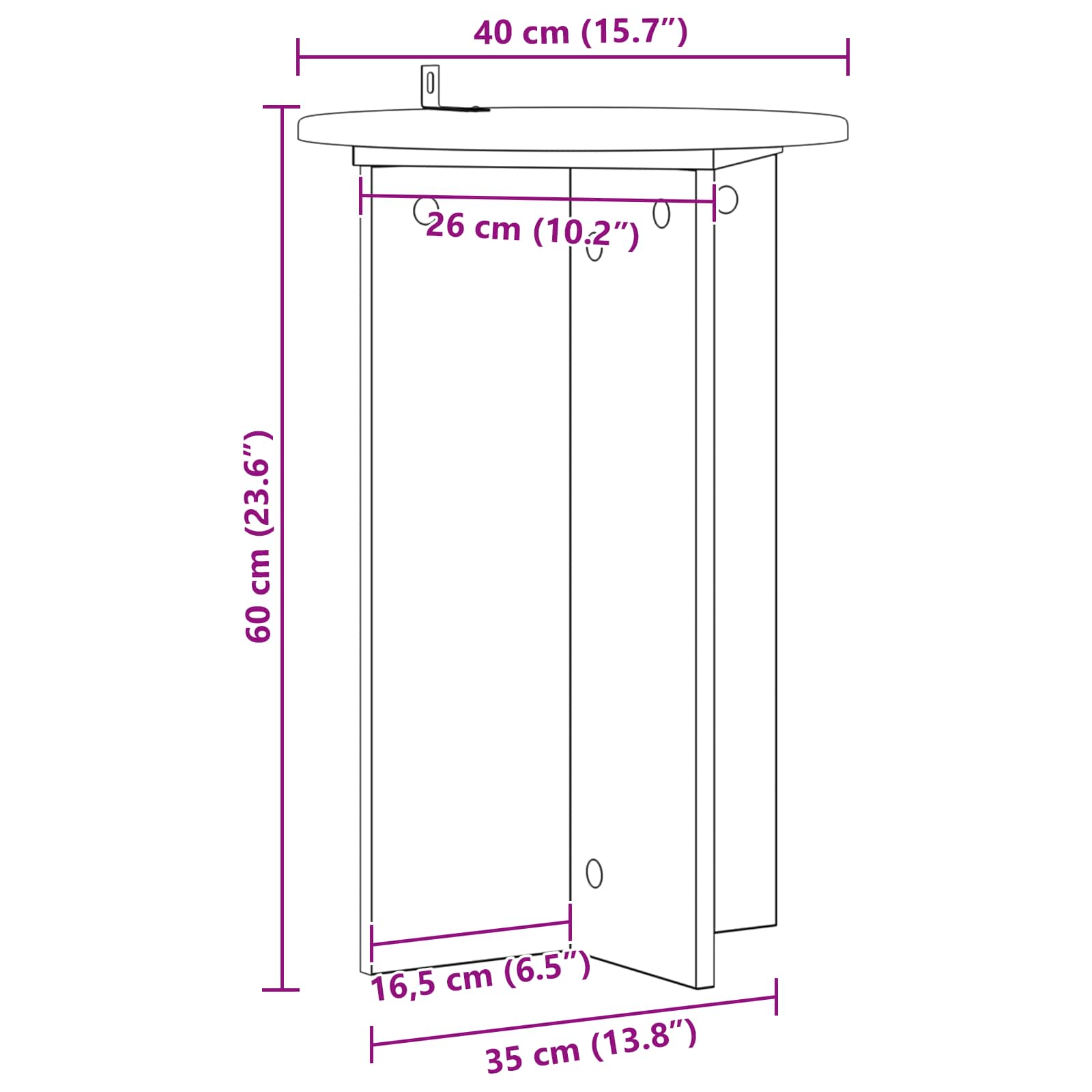 Supporto per piante 2 pz Legno antico Ø40 x 60 cm