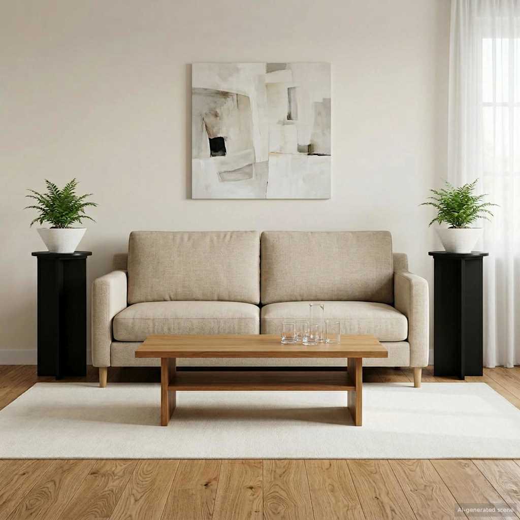 Supporto per piante 2 pz Nero 29,5 x 29,5 x 60 cm