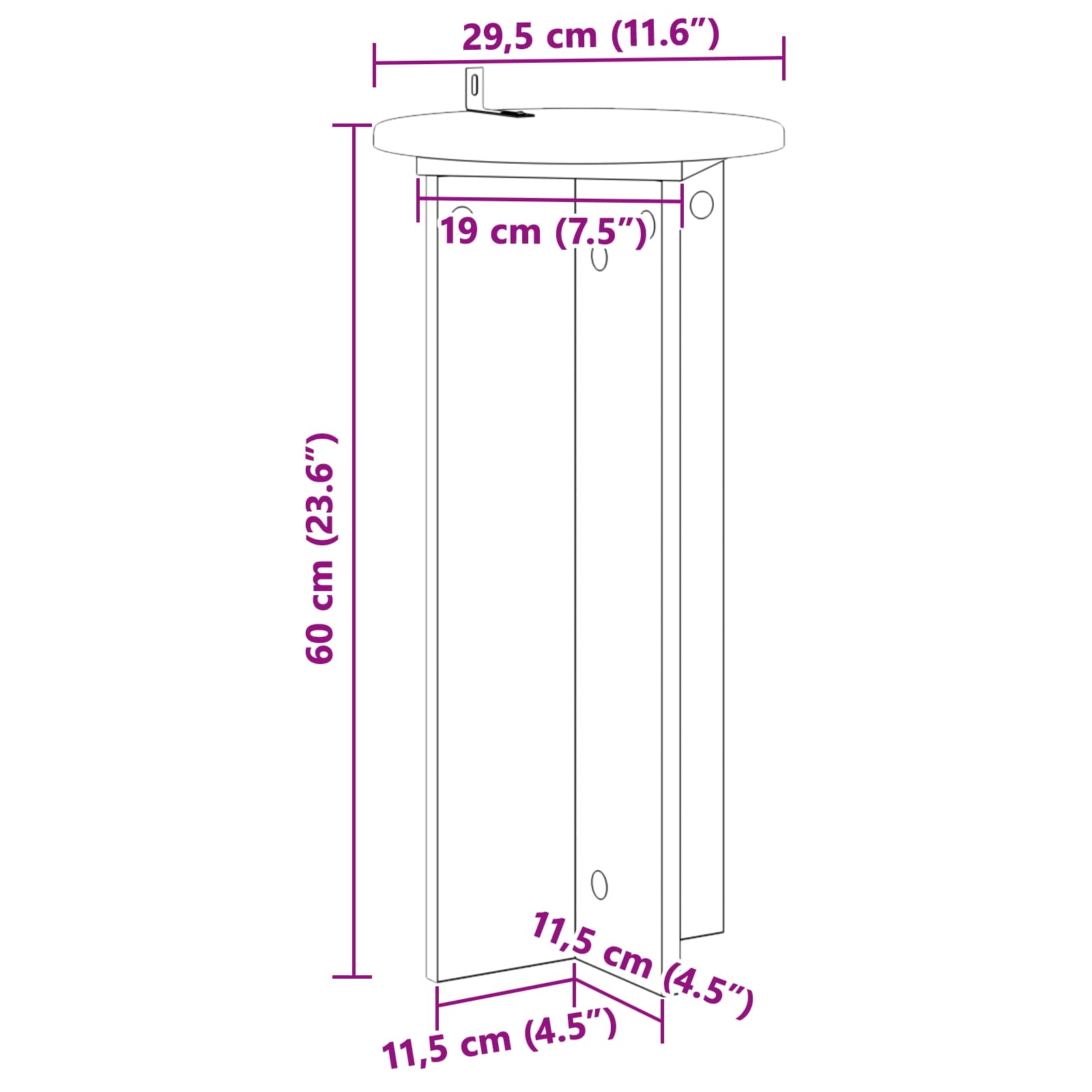 Supporto per piante 2 pz Grigio Cemento 29,5 x 29,5 x 60 cm