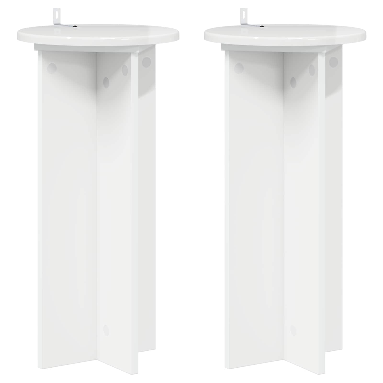 Supporto per piante 2 pz Bianco Lucido 29,5 x 29,5 x 60 cm
