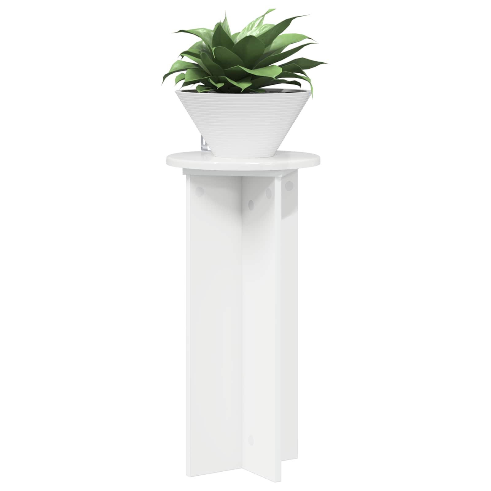 Supporto per piante 2 pz Bianco Lucido 29,5 x 29,5 x 60 cm
