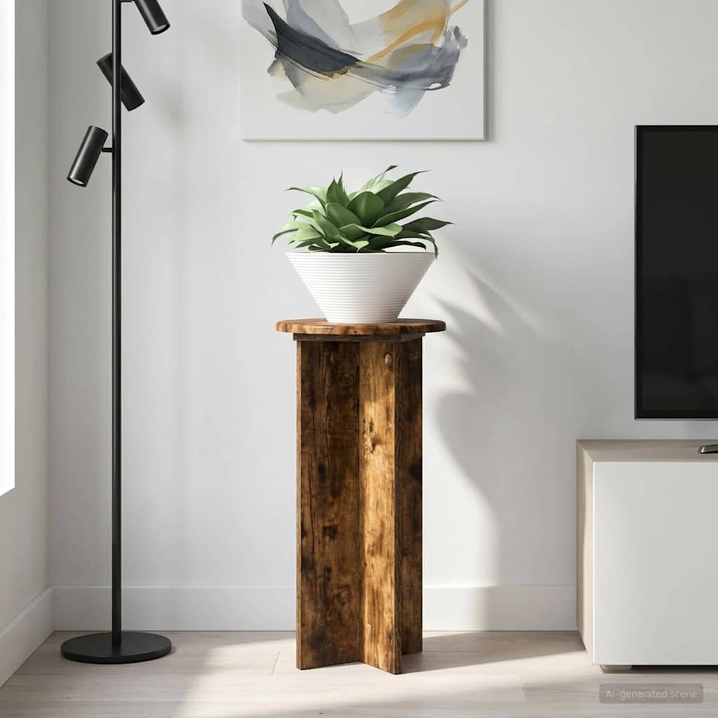Supporto per piante 2 pz Rovere Fumo 29,5 x 29,5 x 60 cm