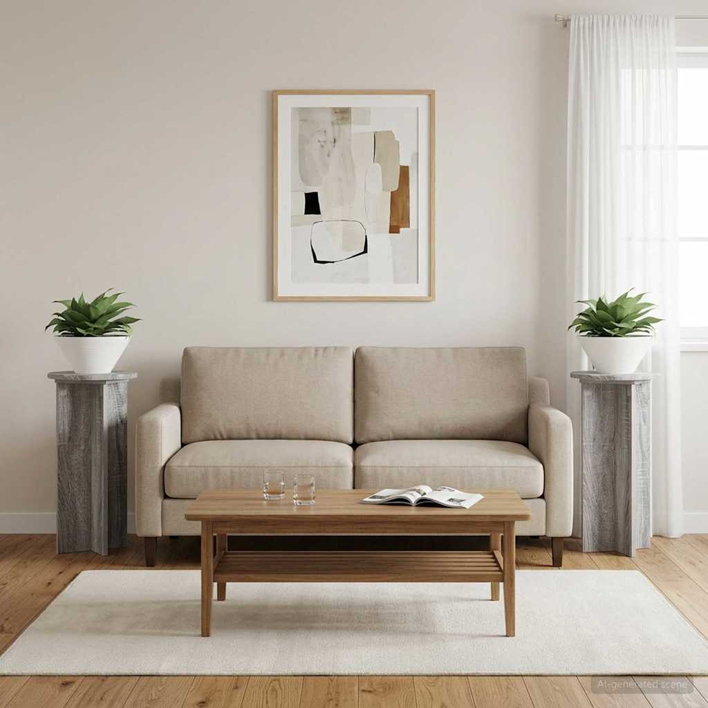 Supporto per piante 2 pz Grigio Sonoma 29,5 x 29,5 x 60 cm