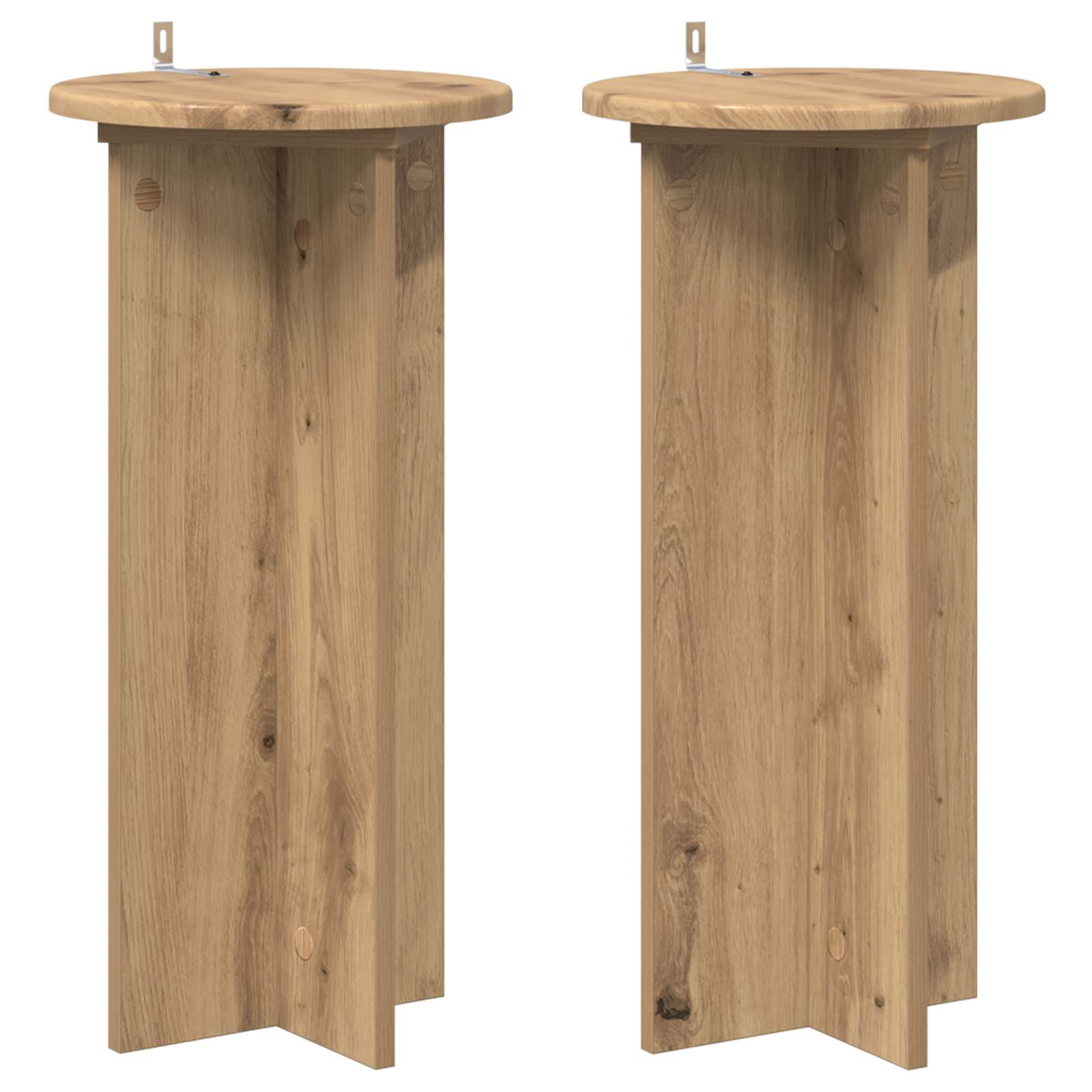 Supporto per piante 2 pz Rovere Artigianale 29,5 x 29,5 x 60 cm
