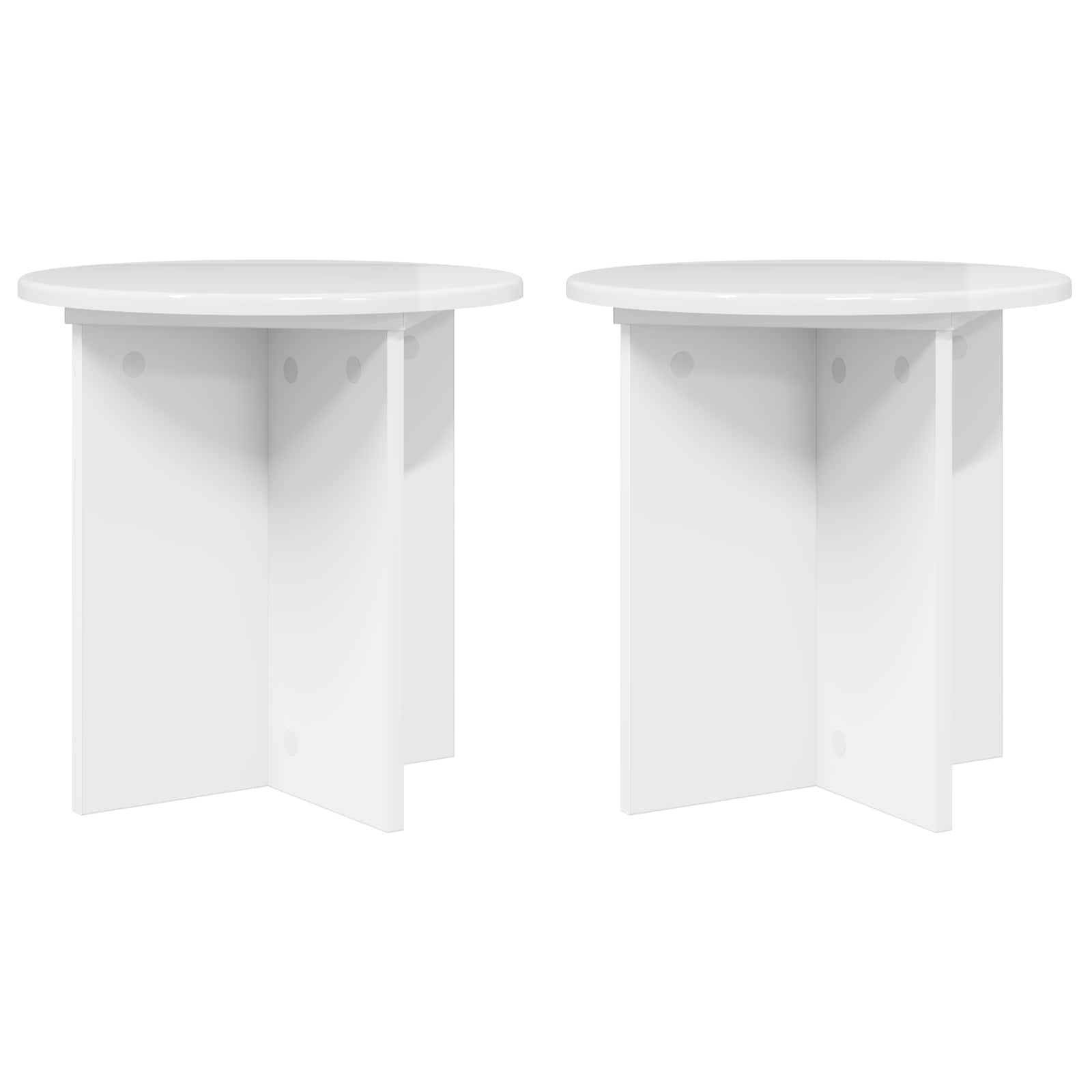 Supporto per piante 2 pz Bianco Lucido 40 x 40 x 40 cm