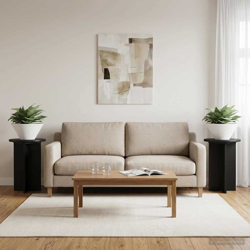 Supporto per piante 2 pz Nero Ø29,5 x 40 cm