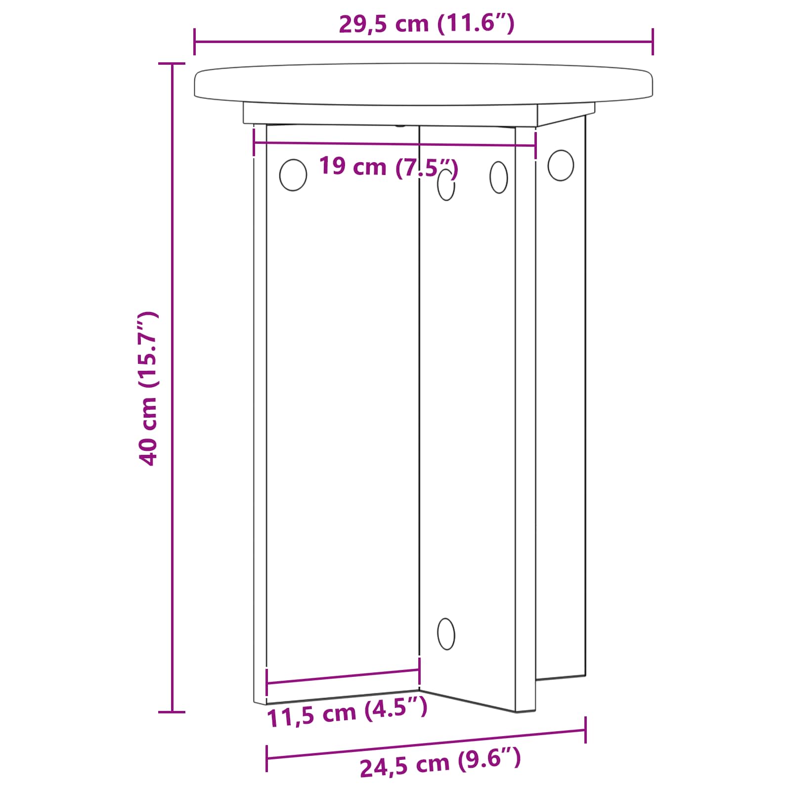 Supporto per piante 2 pz Nero Ø29,5 x 40 cm