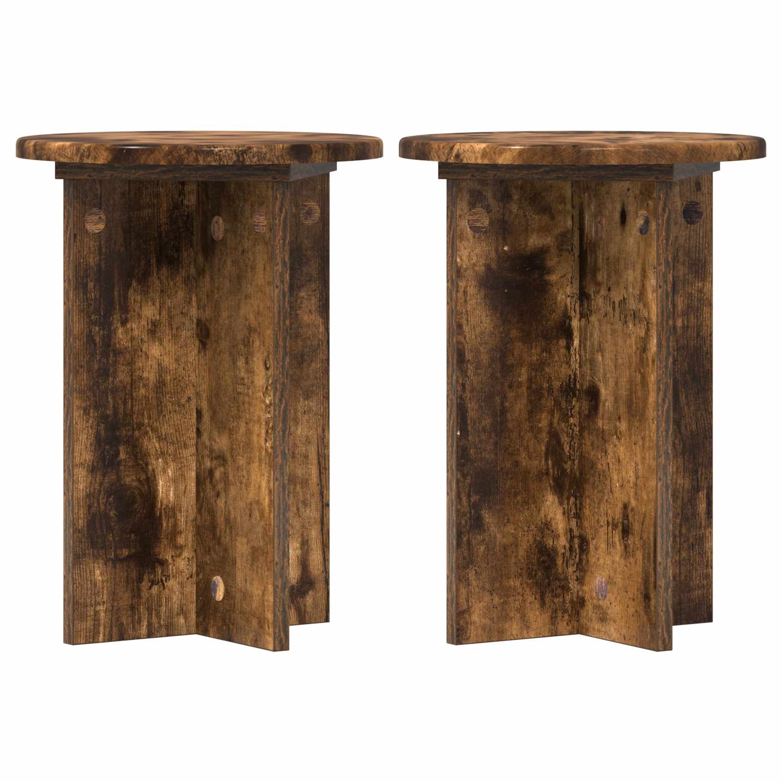 Supporto per piante 2 pz Rovere Fumo Ø29,5 x 40 cm