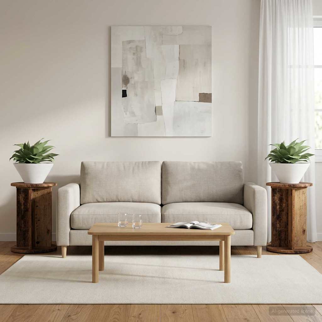 Supporto per piante 2 pz Legno antico Ø29,5 x 40 cm