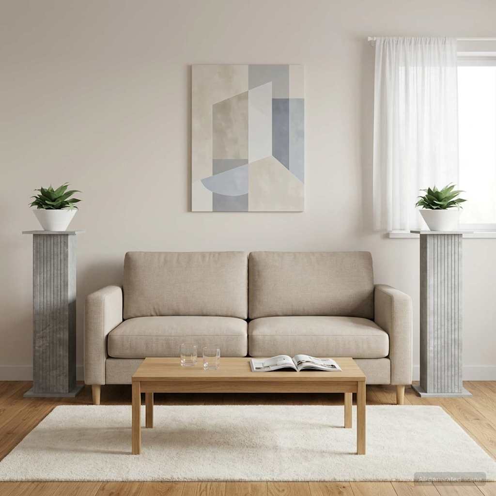 Supporto per piante 2 pz Grigio Cemento 30,5 x 30 x 100,5 cm