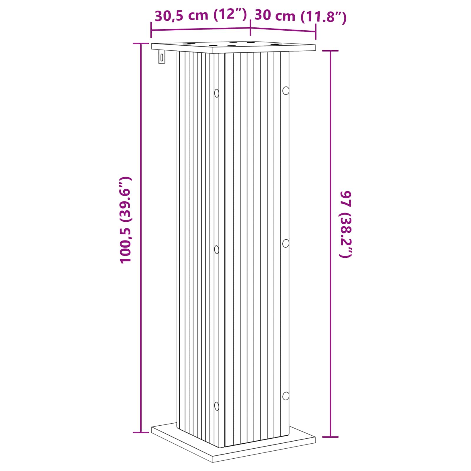 Supporto per piante 2 pz Grigio Cemento 30,5 x 30 x 100,5 cm