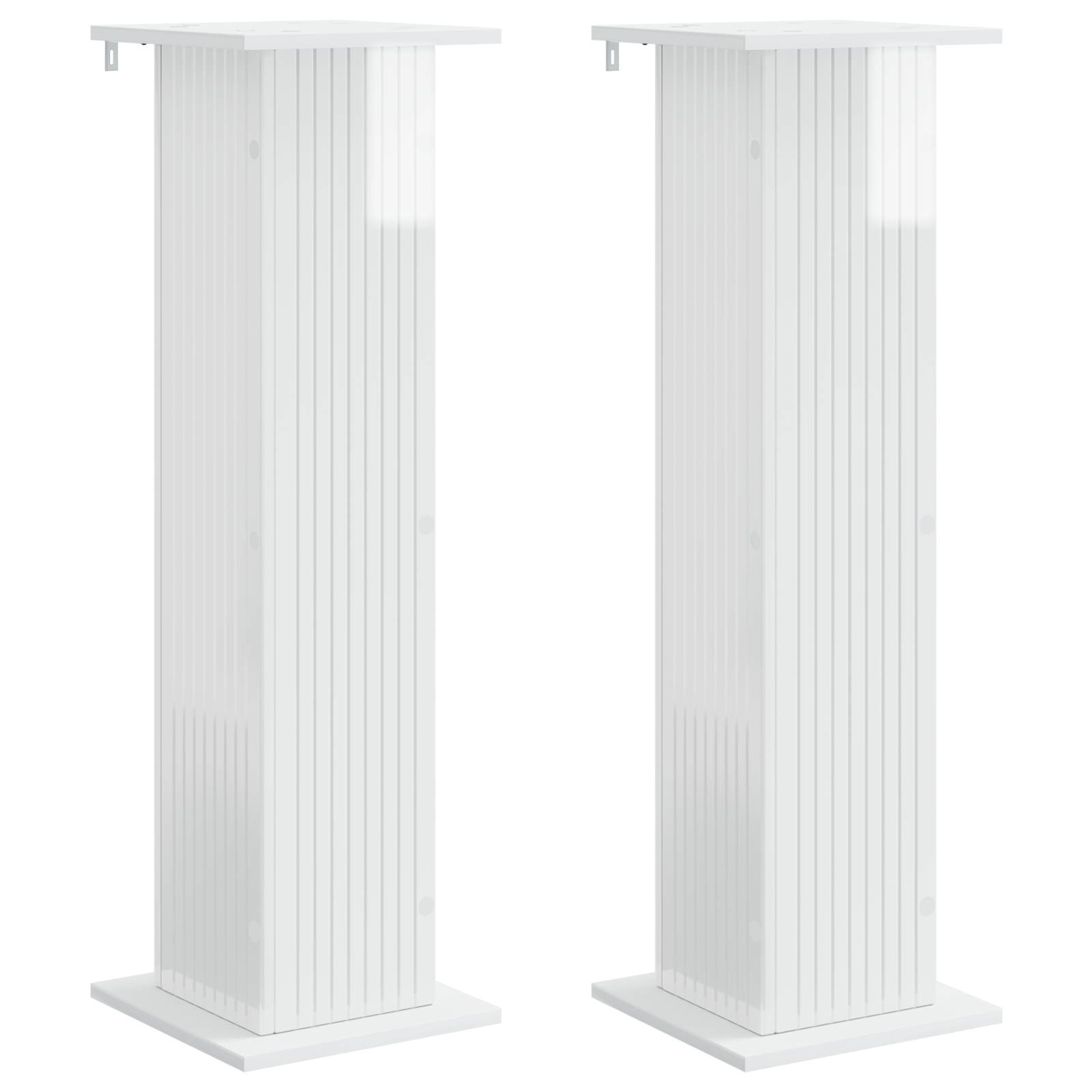 Supporto per piante 2 pz Bianco Lucido 30,5 x 30 x 100,5 cm