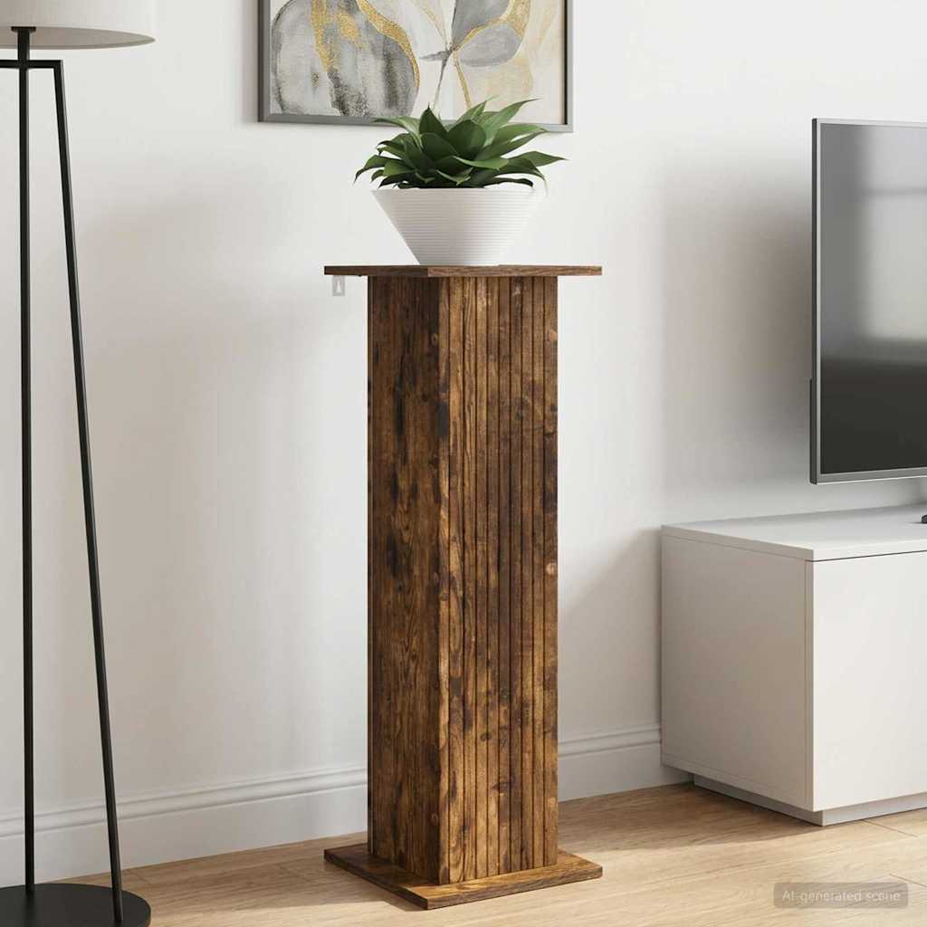 Supporto per piante 2 pz Rovere Fumo 30,5 x 30 x 100,5 cm