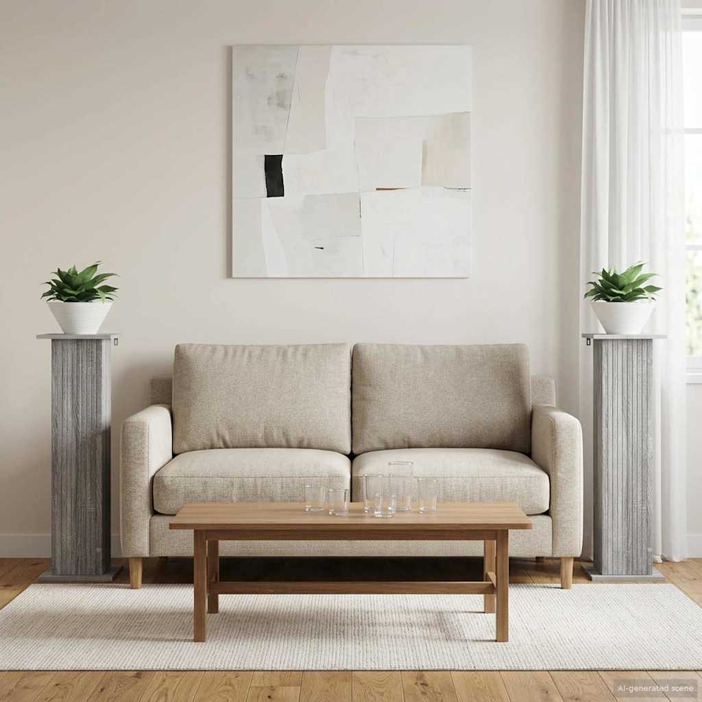 Supporto per piante 2 pz Grigio Sonoma 30,5 x 30 x 100,5 cm