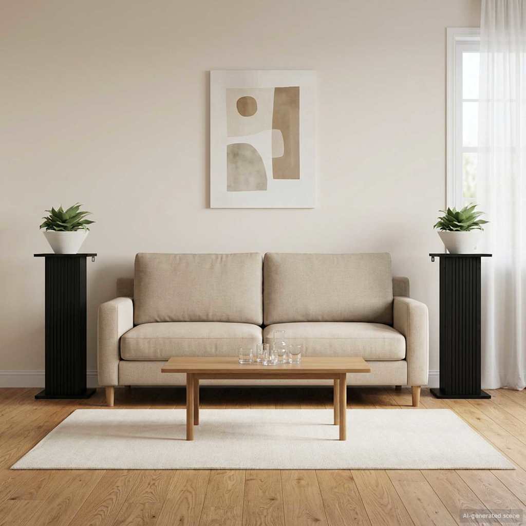 Supporto per piante 2 pz Nero 30,5 x 30 x 80,5 cm