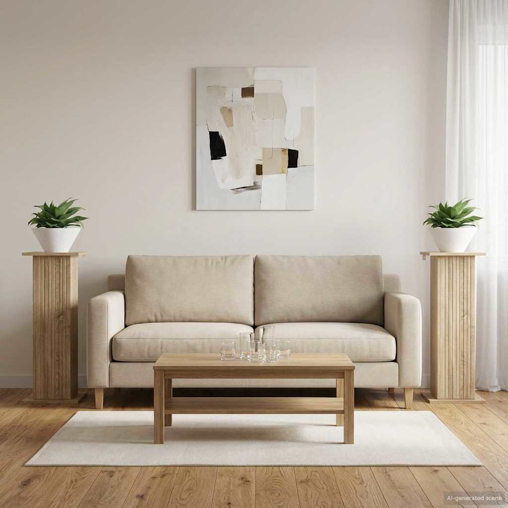 Supporto per piante 2 pz Rovere Sonoma 30,5 x 30 x 80,5 cm