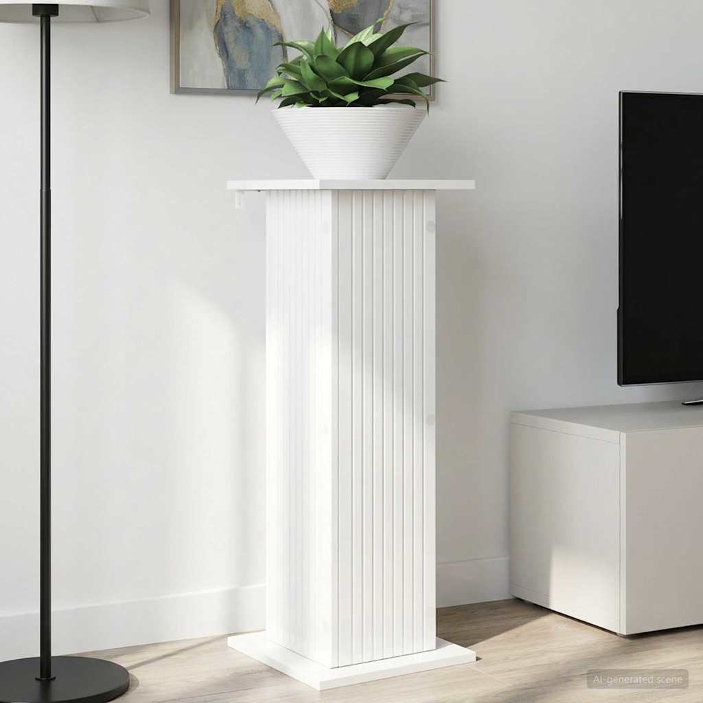 Supporto per piante 2 pz Bianco Lucido 30,5 x 30 x 80,5 cm