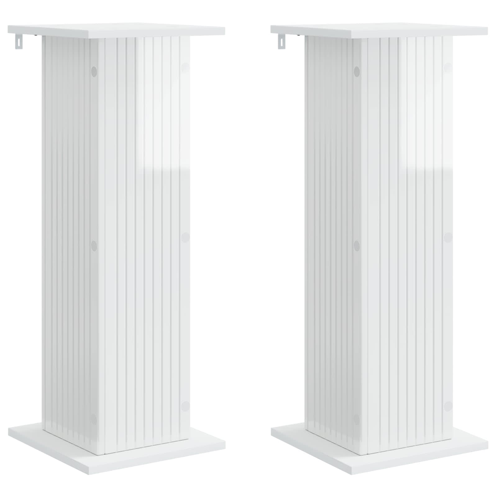 Supporto per piante 2 pz Bianco Lucido 30,5 x 30 x 80,5 cm