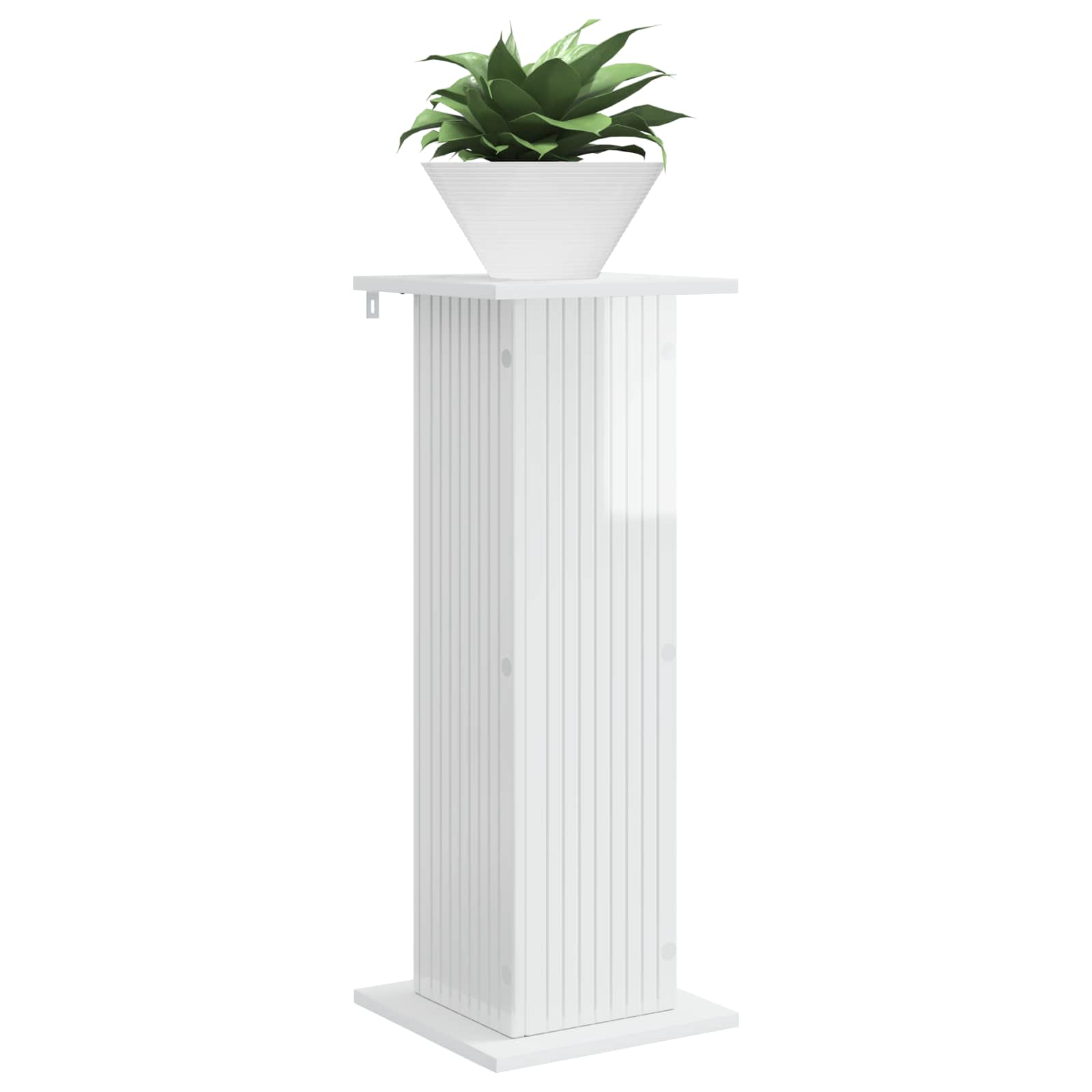 Supporto per piante 2 pz Bianco Lucido 30,5 x 30 x 80,5 cm