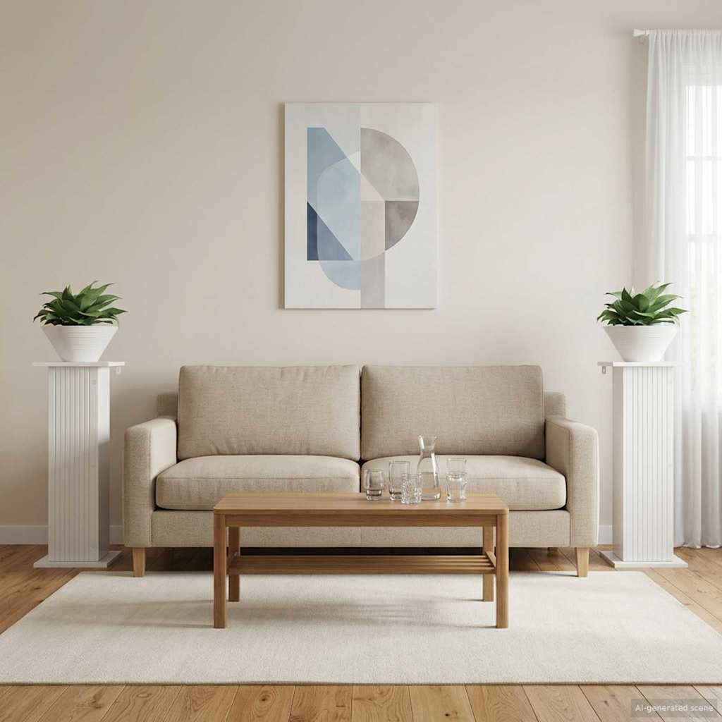 Supporto per piante 2 pz Bianco Lucido 30,5 x 30 x 80,5 cm