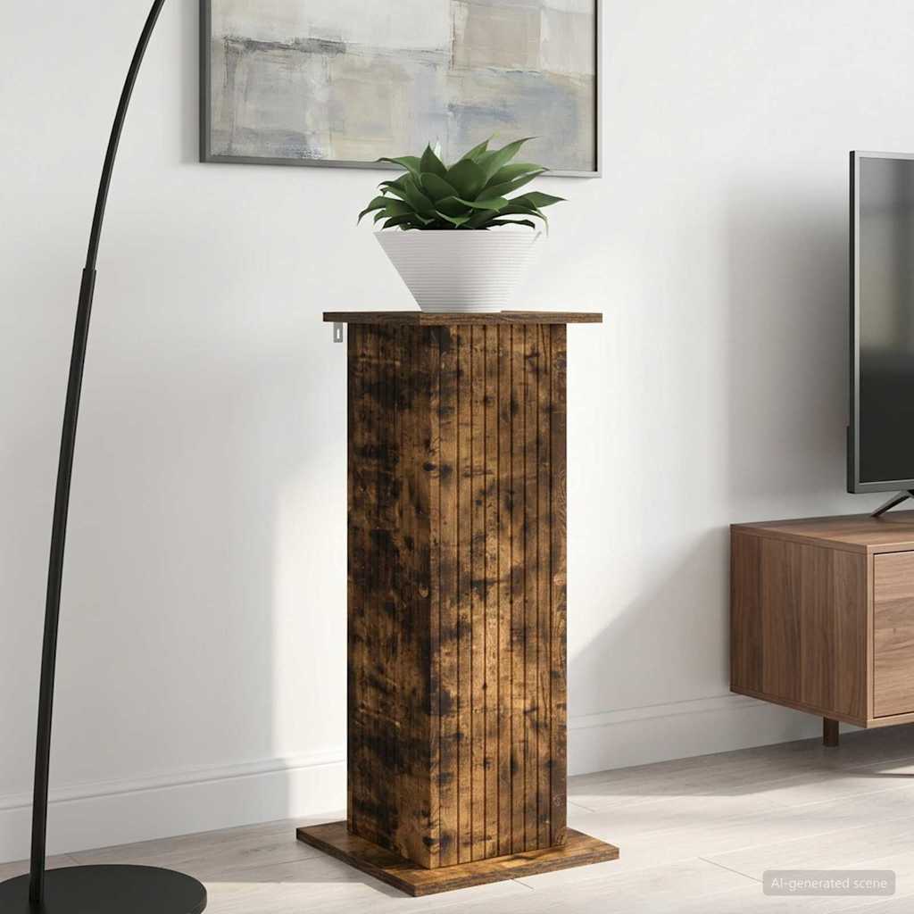 Supporto per piante Rovere Fumo 30,5 x 30 x 80,5 cm