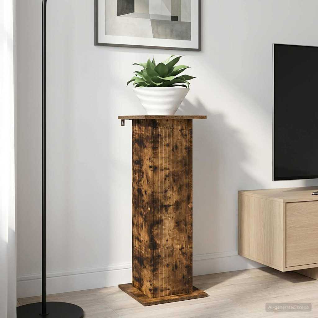 Supporto per piante 2 pz Rovere Fumo 30,5 x 30 x 80,5 cm