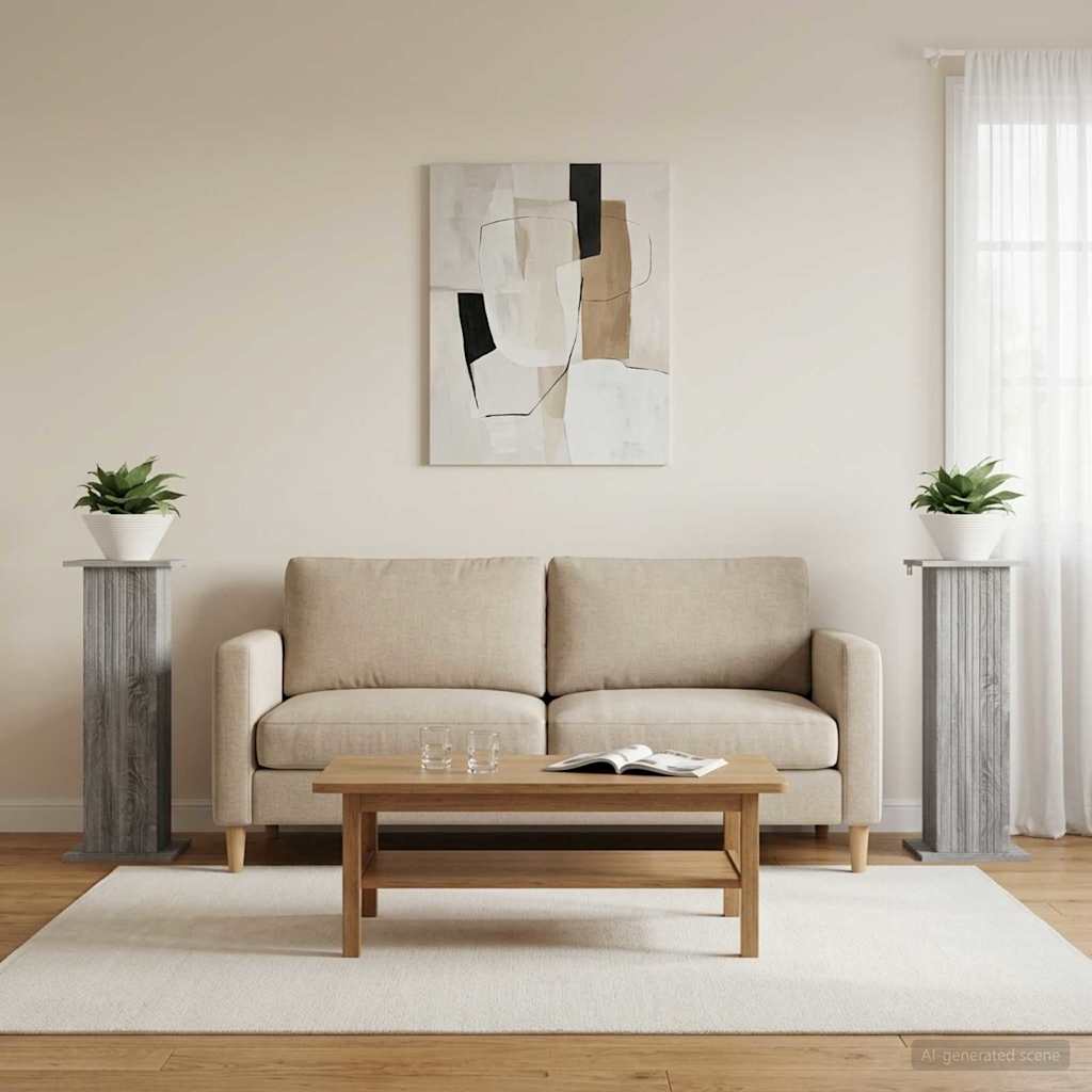 Supporto per piante 2 pz Grigio Sonoma 30,5 x 30 x 80,5 cm